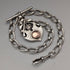 Circa 1900 British antique sterling silver Albert chain, 52g, sterling silver medal fob